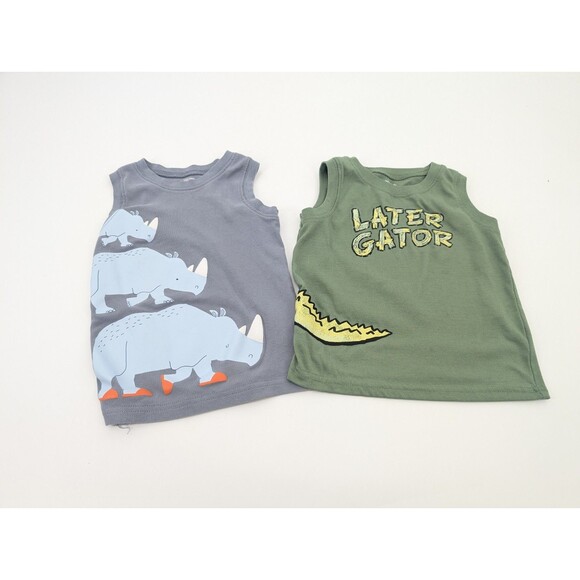 Toddler Boys Summer Tank Top Tee Bundle of 6 4th of July Animals Sizes 2T-4T - Picture 5 of 10